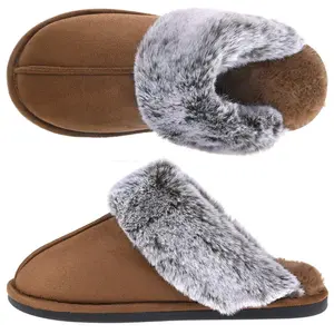 VONMAY Women's Scuff cozy fall comfortable warm casual Slippers Fuzzy Indoor Outdoor House Shoes  Walking Slide winter platform Flipflop Footwear