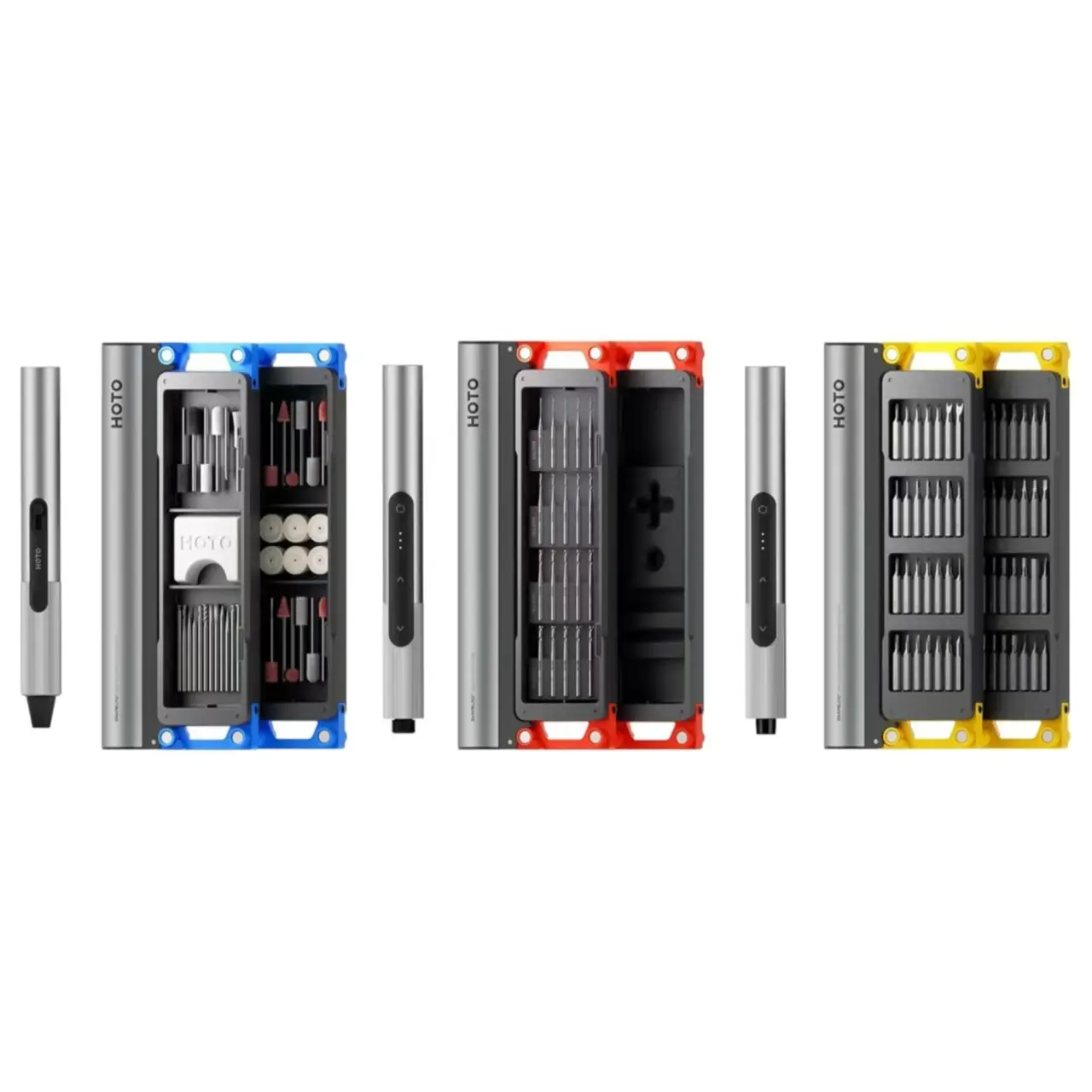 HOTO 3-Pack SNAPBLOQ DIY Sets: Compact Craft Power Tool Kit – Includes Mini Rotary Tool, Electric Mini Drill Pen, and Precision Screwdriver Set fathersdaygift, Cordless Tool Set, Rotary Drill Sets