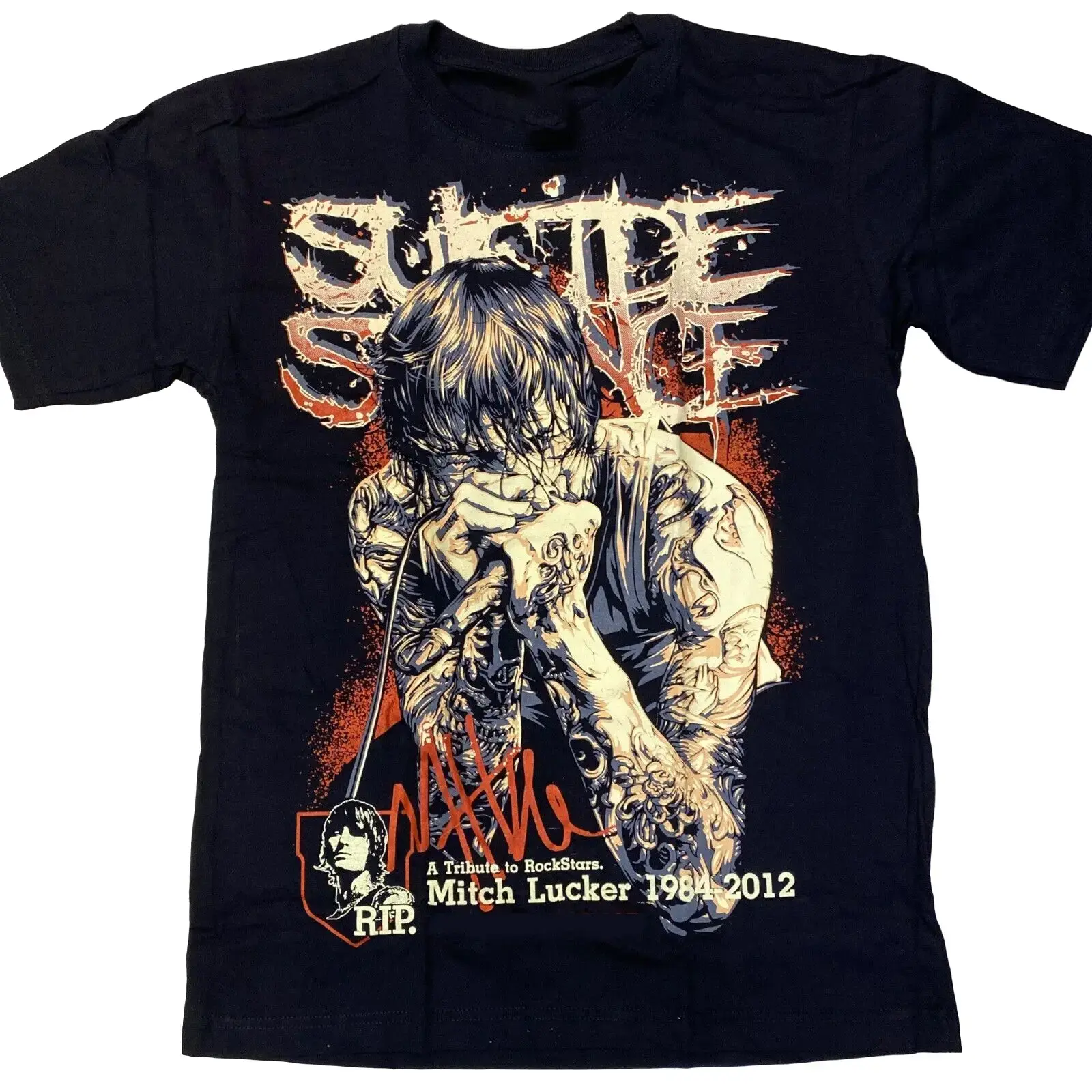 Vintage A Tribute Mitch Lucker Black Cotton T-Shirt