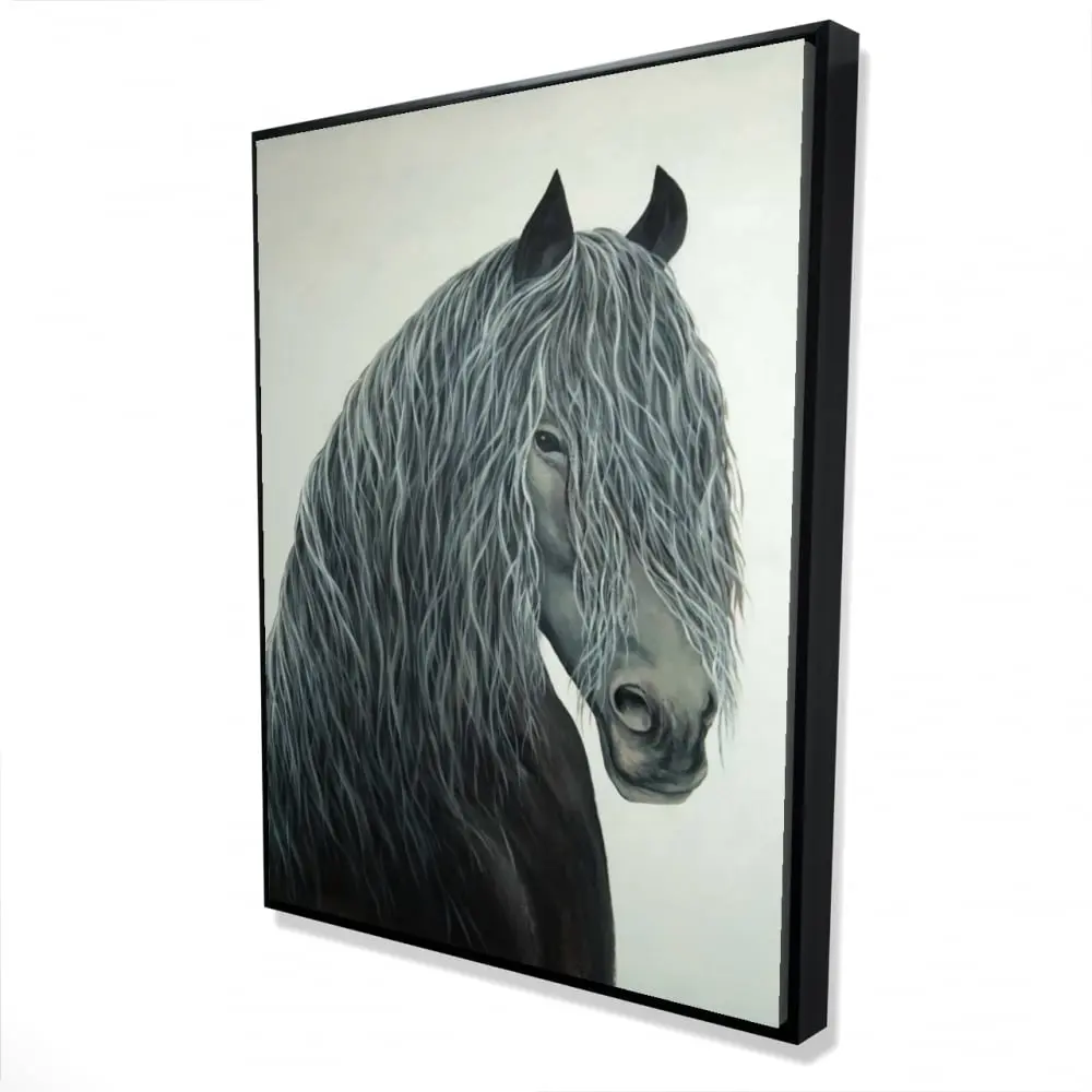 360 Stand Vibrant Wild Heart Horse Framed Wall Art - 36x48 in. Artistic Nature Print, Western Charm Home Decor, Thoughtful Gift for Animal Lovers, Country Life Room Decoration, Artwork