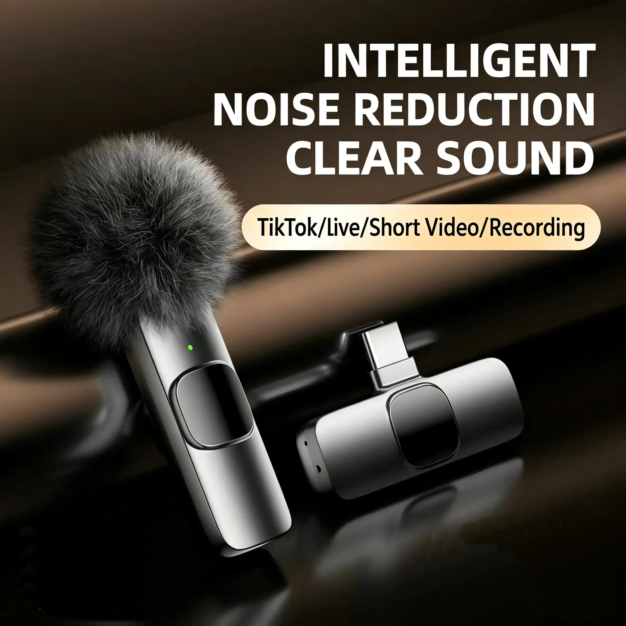 Wireless Microphone for iPhone iPad and Android Phone, 2 Pack Wireless Lavalier Lapel Mic with Noise Reduction, Plug and Play Mini Microphone for Video Recording Interview Podcast YouTube TikTok Vlog