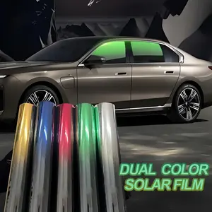 Gradient Dual-Color Car Window Film, 19.7x118 Inches, Thermal Insulation, Blackout, Color-Changing, Burst-Proof Sunshade for Auto Windows