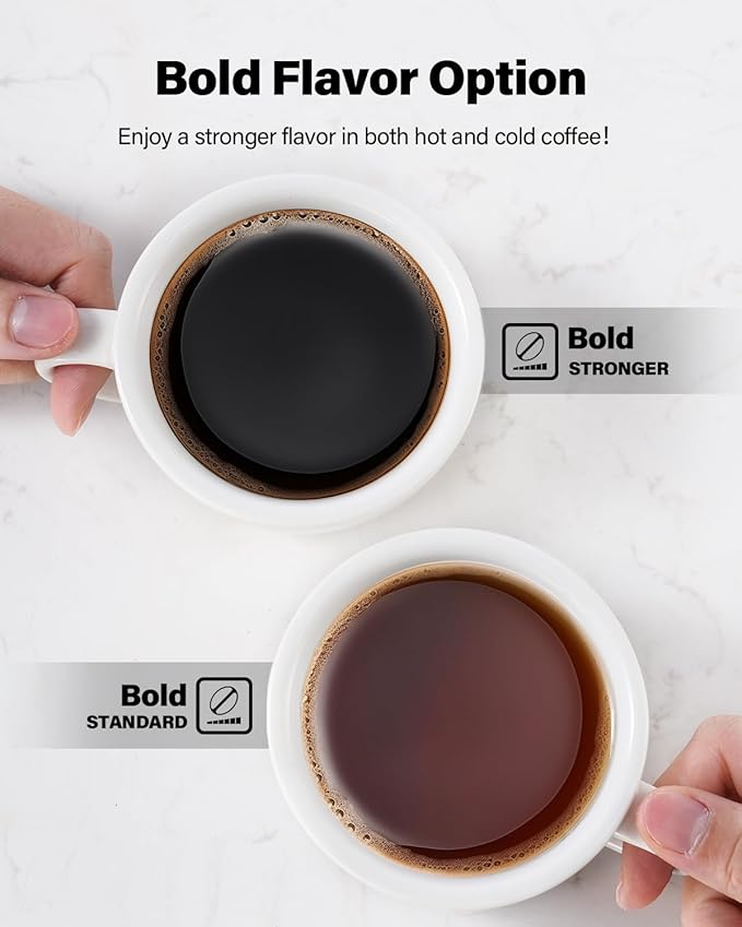 K Cup Coffee Maker With Bold Setting, Single Serve Hot & Iced Coffee Maker for K-Cup and Grounds, 52oz Removable Reservoir, 6 to14oz Brew Sizes, Pod Coffee Machine With Reusable Filter, Gray summervibes K Cup Coffee Maker With Bold Setting, Single Serve Hot & Iced Coffee Maker for K-Cup and Grounds, 52oz Removable Reservoir, 6 to14oz Brew Sizes, Pod Coffee Machine With Reusable Filter, Gray summervibes