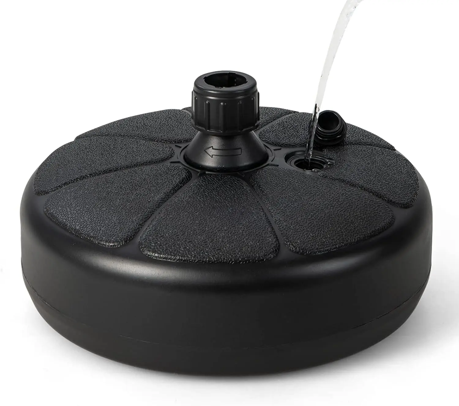 14.5 Inch Sturdy Round Umbrella Base, Heavy Duty Water & Sand Filled Patio Umbrella Weight for 1.5" Poles, Market Table Umbrella Stand for Garden, Poolside, Black