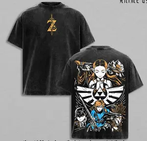 Zelda Tears of the Kingdom Washed T Shirt | Link Princess Zelda Midna Epona Triforce Graphic Tee | Hero of Hyrule Courage Wisdom Power Fantasy Game Streetwear Gift WGE