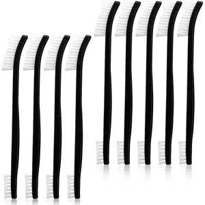 9Pcs Double-Ended Cleaning Brushes Set Nylon All Purpose Clean Brush Small Detailing Crevice Brush Mini Stiff Bristles Brushes for Kitchen Sink Bathroom Gaps Corner Small Space