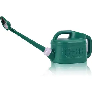 Plastic Watering Can for Indoor & Outdoor  1 Gallon/4-Liter,  Watering Pot for Garden Flower with Long Spout and Removable 360  Rotation Sprinkler  - Dark Green