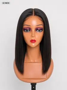 5x5 HD Glueless Mini Bob Wig – Natural Black – 100% Human Hair (180% Density)