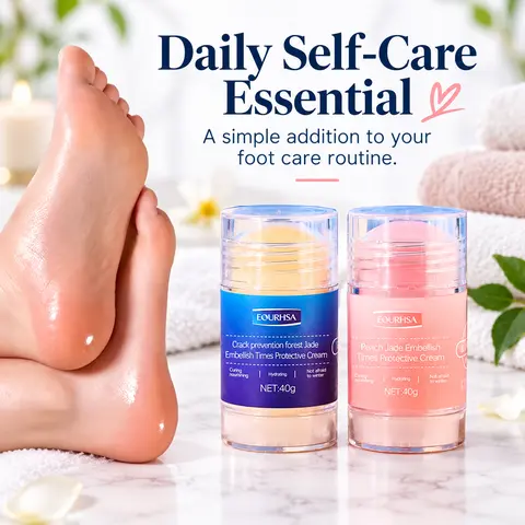 [Buy 1 Get 1] Gentle Moisture-Rich Nourishing Foot Balm 2-Pack, Hydrating Moisturizing Care Stick for Dry Skin, Daily Smooth Foot Care, Forest Jade & Peach Jade, Hydrate