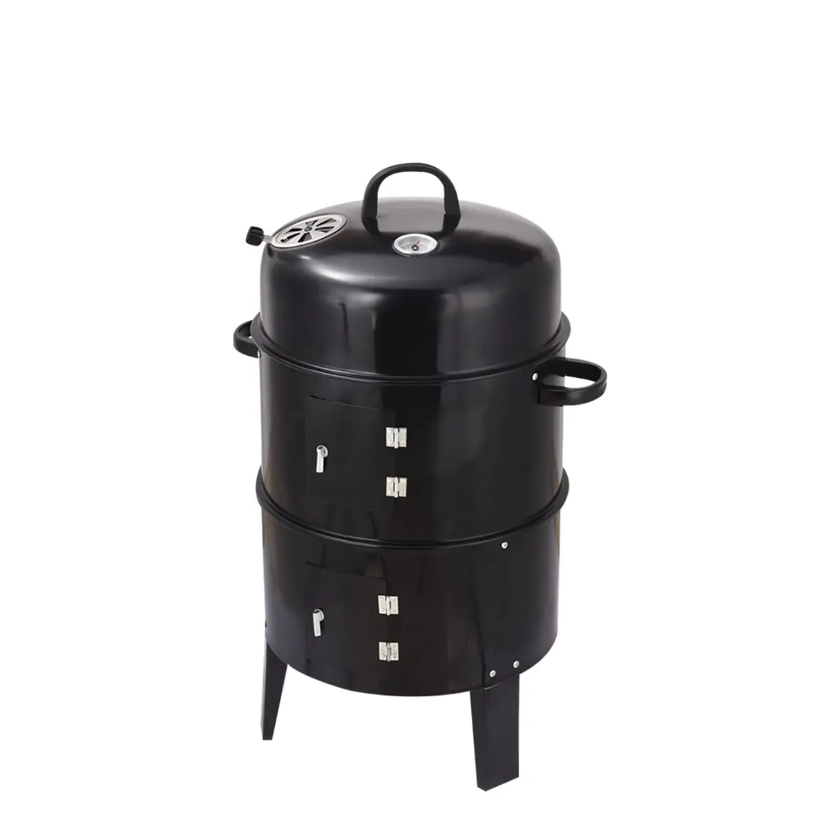 Double Layer Vertical Charcoal Grill & Smoker - Smokeless Outdoor BBQ Stove with 360° Even Heating, Portable Wood-Fired Braising Oven for Meat Cooking, Backyard Camping, Set, Tailgate, 1 X Vertical Double-Layer Grill