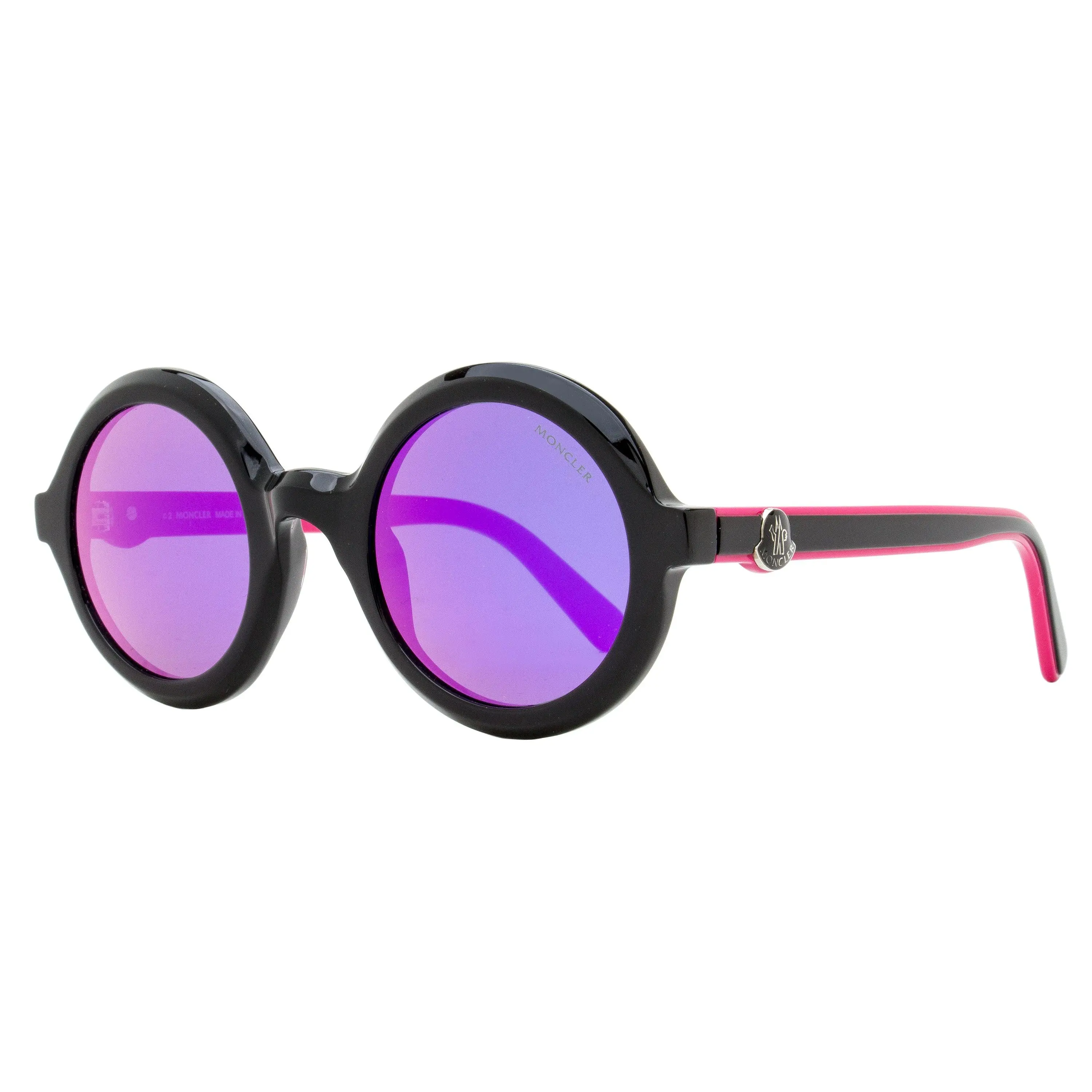 Moncler Orbit Women's Oval Sunglasses in Layered Acetate, Durable Frame with 100% UV Protection Lens - ML0261 01U Black/Red 50mm