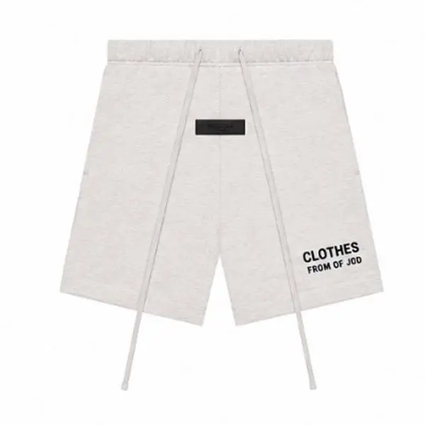 Men’s casual drawstring light oatmeal shorts