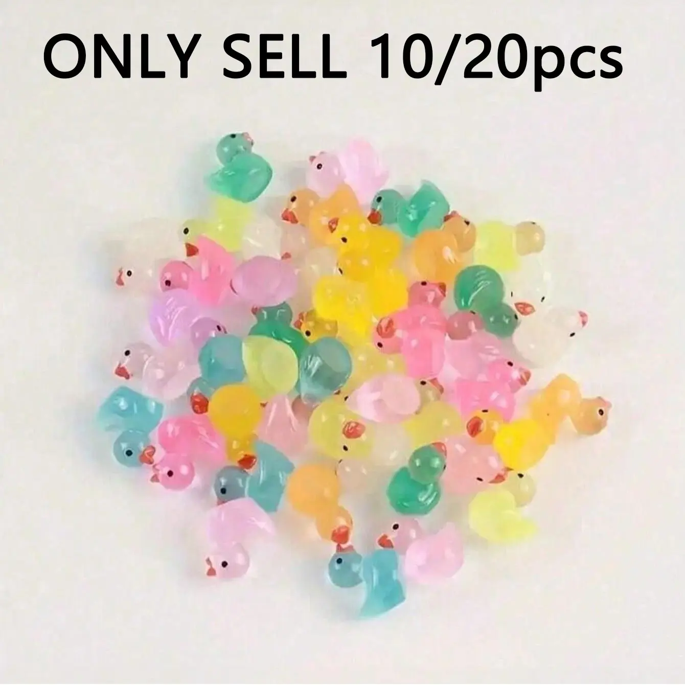 10/20 Mini Flashing Ducks, Colorful Resin Duckies, Glow-In-Dark Mini Resin Ducks, Hidden Plastic Animal Models, Magical Ornaments, Game House, Micro Landscape, Aquarium Decor, Best Gift