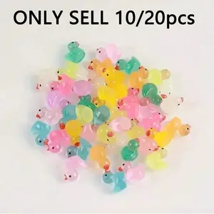 10/20 Mini Flashing Ducks, Colorful Resin Duckies, Glow-In-Dark Mini Resin Ducks, Hidden Plastic Animal Models, Magical Ornaments, Game House, Micro Landscape, Aquarium Decor, Best Gift