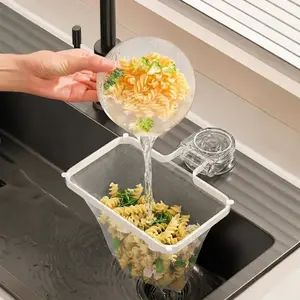 Renter-Friendly Suction Sink Strainer Holder - No More Clogged Drains! Kitchen Leftover Filter Mesh Bag for Apartment, RV & Home Organization (Includes 50Pcs Catcher Filters)