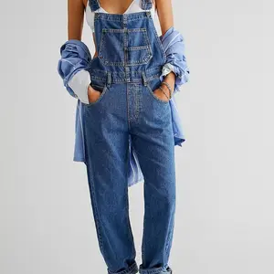 Utility Denim Twill Jumpsuit Overalls - Comfortable and Adjustable