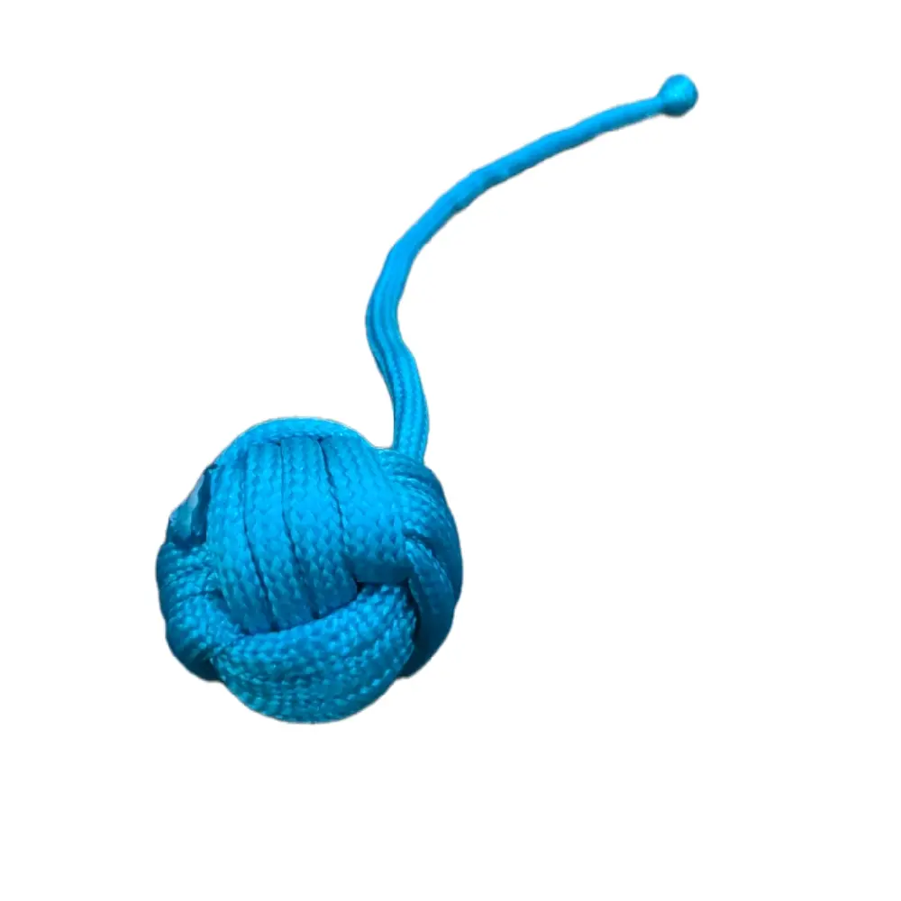Handmade Paracord Monkey Fist with Marble Inside, 6in Tail with Knot