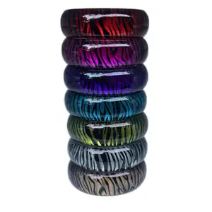 Y2k Zebra Print Bangle Bracelets | Vintage | Early 2000s | Emo | Mcbling Y2K | Trashy Y2K | Vintage Fashion Accessories punk youth jewelry