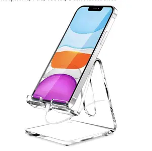 Acrylic Cell Phone Stand, Portable Phone Holder, Phone Stand for Desk, Compatible with Phone 14 13 12 Pro Max Mini 11 Xr 8 Plus SE, Switch, Android Smartphone, Google, Samsung Pad, Tablet, Nightstand, Kitchen Accessories Cellphone Aesthetic Mount