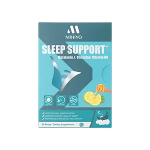 Mihiyo Fast-Acting Sleep Strips (5mg Melatonin) - 0.08mm Ultra-Thin Oral Film for Deep Rest - Sugar-Free Honey Lemon, 20 Count