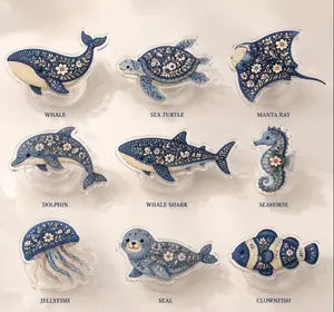 Floral Marine Animal MagSafe Magnets, Blue Ocean Animal Magnetic Phone Holder, Decorative Whale, Turtle, Dolphin, Ocean Vibe Phone Charms