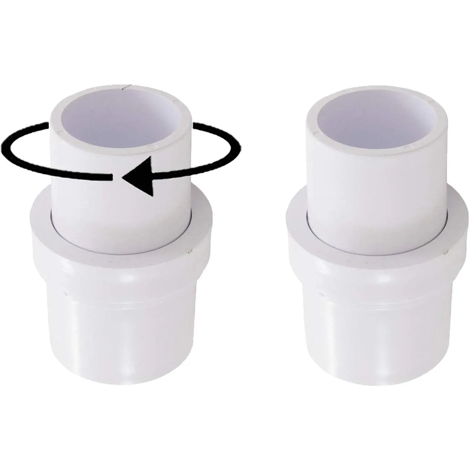 1-1/2" Pool Vacuum  Swivel Adapter Connector for Manual Vac Vacuum  Replace Pentair R201566 258 Hose Swivel Adapter (2 Pack)