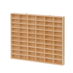 1/64 Diecast Wheels Display Case Holds Toy Cars Wooden Wall Mount Car Display Shelf Storage Organizer Case for Toy Collectibles, Wheel, Model, 10 Layers 60 Spaces