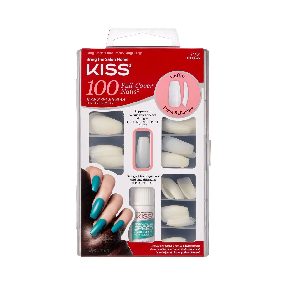 KISS - 100 NAILS COFFIN 100PS24