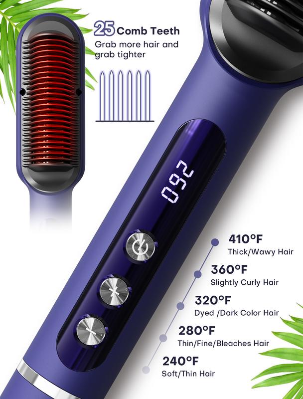 Comfortable and Safe: Ergonomically designed for a comfortable grip, the Handor brush includes anti-scald tips and a cool-touch handle. The buttons are positioned to avoid accidental adjustments, ensuring a safe styling experience.