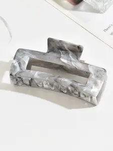 2 Pcs Marble Pattern Square Hair Clips, Boho Style Shark Clip, Elegant Daily Accessory, All Seasons, Practical Party