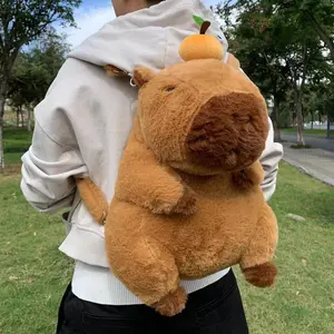 2026 new Capybara Plush Backpack Kawaii Fashion Plushie Doll Fur Pendant Children's Shoulder Bag Mini Knapsack Bags Gifts For Girlfriend