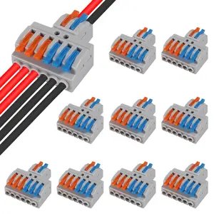 10 count Lever Wire Connectors (2 in 6 Out),Quick Wiring  Connector Splicing Wire Connectors Push-in Conductor Screw Terminals Block for Circuit Inline Splices 28-12 AWG
