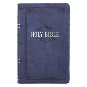 KJV Bible Giant Print Dark Blue -- , Leather / Fine Binding