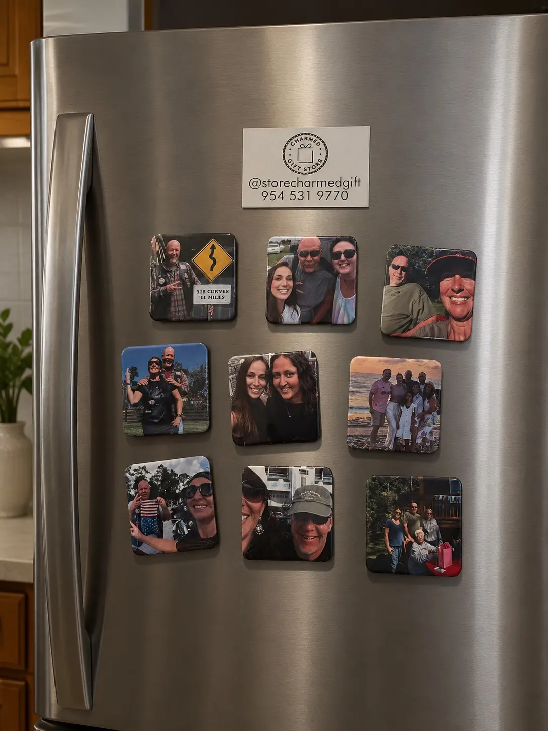 Personalized Photo Magnets for Refrigerator - Customizable Family & Friends Memory Keepers