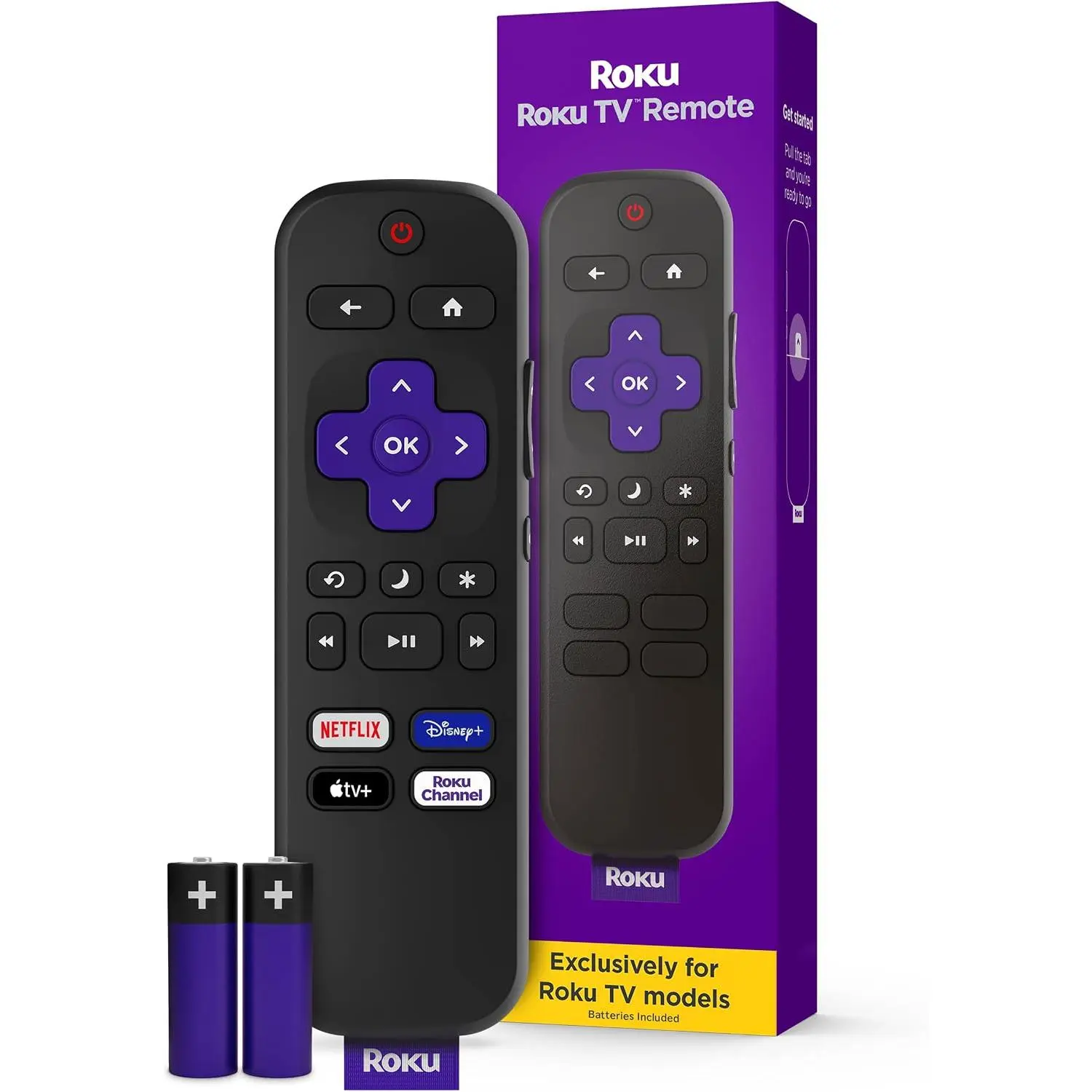 Roku TV Remote Control (Official Manufacturer Product) | Simple Setup & Pre-Set App Shortcuts - Replacement Remote Compatible with RokuTV Models ONLY (Not Roku Players)