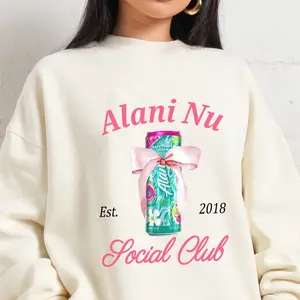 Alani Nu Social Club Sweatshirt, Alani Lover - Customize - Diverse Fashion Choices - Versatile Unisex Wear - S To 3xl Sizes - Fabric Womenswear