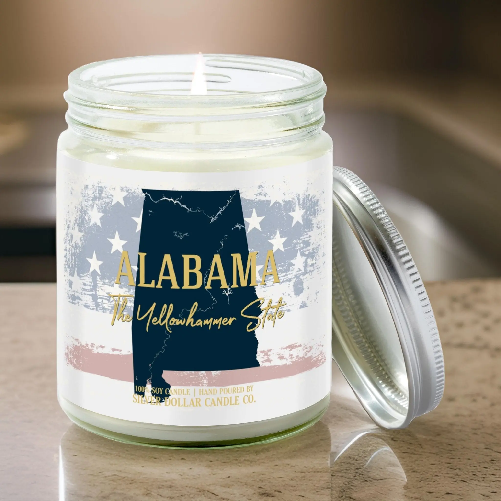 Alabama State Candle - Missing Home and Nostalgia Candle - 9/16oz 100% All-Natural Handmade Soy Wax Candle