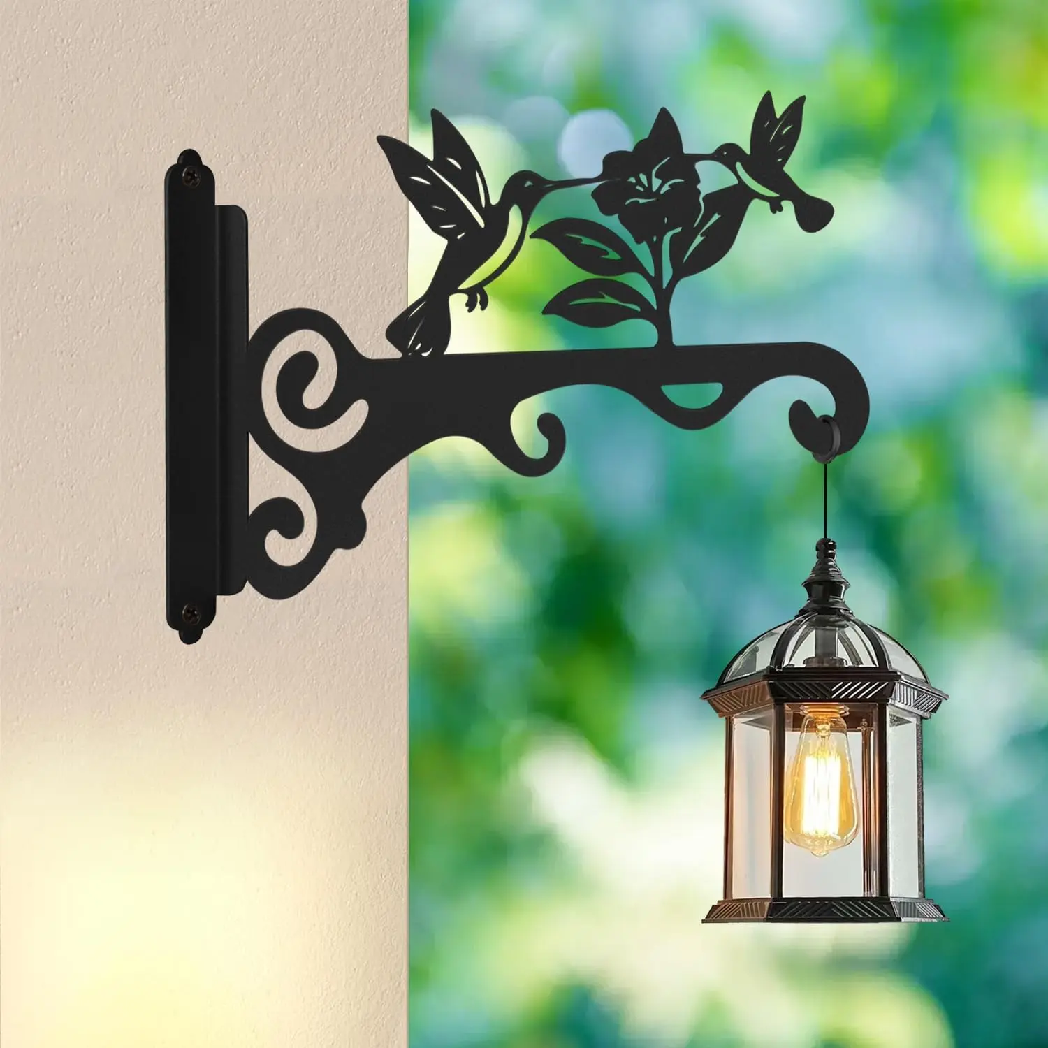 2-Pack Decorative Bird Pattern Wall Mount Hooks - 10in Rust-Resistant Metal Brackets for Hanging Plants, Feeders, Chimes - Indoor & Outdoor Use