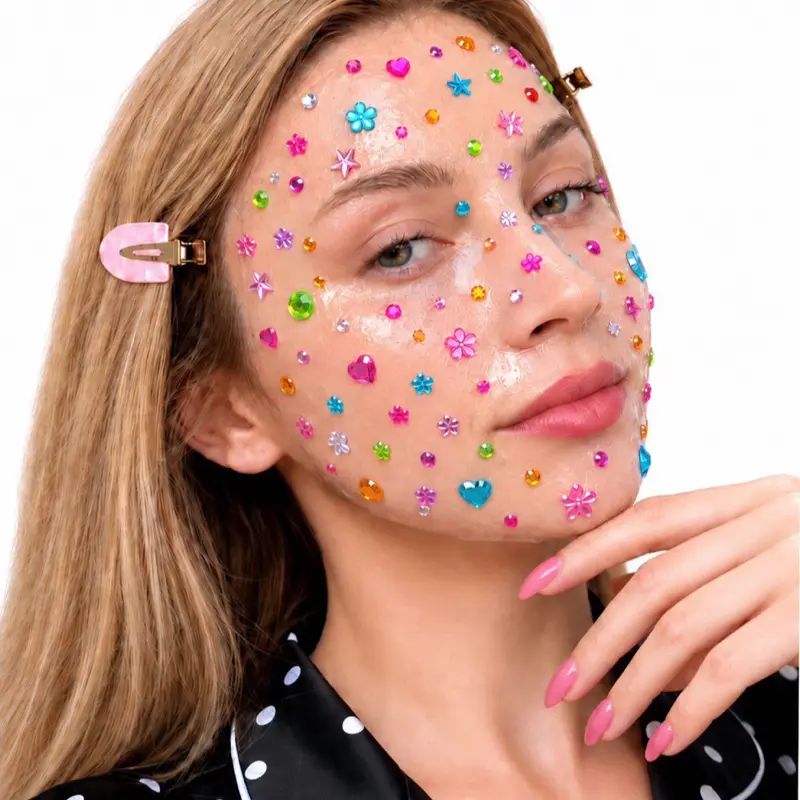 4 pcs random Self-Adhesive Acrylic Gem Sticker Sheets - Random Quantity 3D Rhinestone Stickers for Crafts, Phone Cases, Decorations