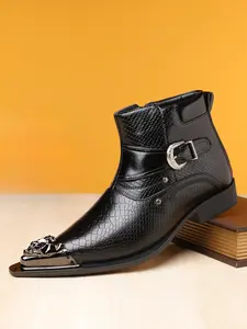 Men's Casual Mid-Calf Boots, Pointed Toe Slip-On Shoes, Daily Wear Footwear, Comfortable and Stylish, Perfect for Everyday Use