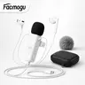 Facmogu Voice-Integrated Wired Headphones with Built-In Sound Card, H2 Cord, 1.5m (1.5-meter cord length) USB-C Cable, Microphone, Zipper Storage Bag, Plug-and-Play Compact Audio Headset for Daily Music Listening, Mobile/PC Recording