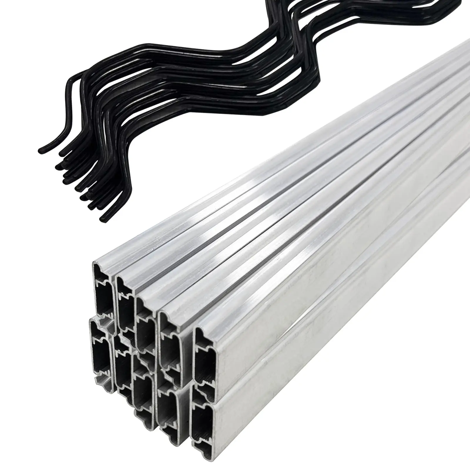 Garvee 20-Pack Greenhouse Wiggle Wire & Lock Channel Kit (6.6ft) - PVC-Coated Spring Wire with Aluminum Track for Plastic Film, Garden Greenhouse Repair Hardware & Insulation Accessories