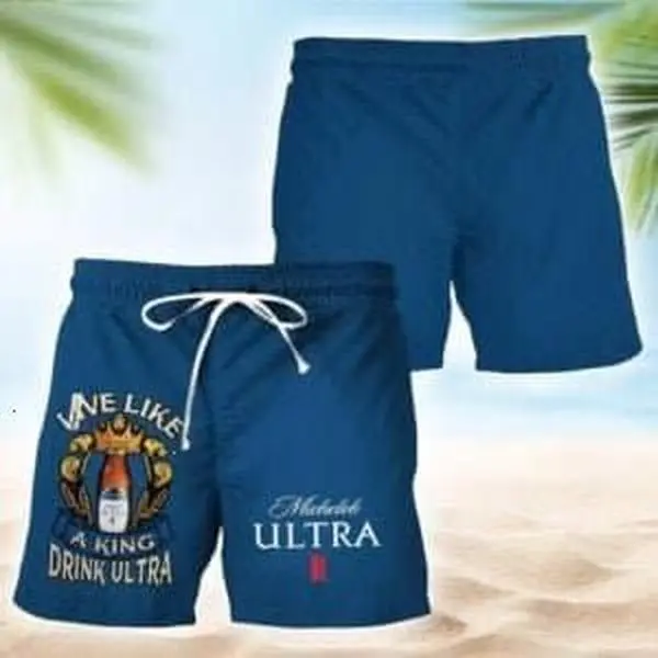 Michelob Ultra Blue Basic, Vacation Short, Island Short, Cool Party Beach Outfit, Vintage Gift Shirt,