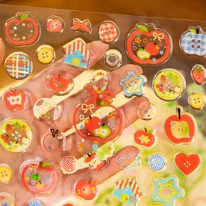 Japanese Style Hand Account Stationery Stickers, Wind Bell Island Series Decorative Paper Sheets, Multi-Scene Water Bottle Decals