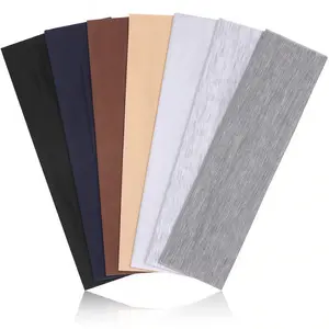 7 Pack Women's Headbands Soft Elastic Cotton Hair Bands, Fashion Non Slip Sweat Wicking Head Wraps for Workout, Running, Yoga, Makeup