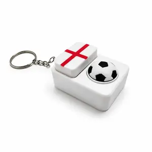 England Flag Soccer Button Clicker Keychain, Football Fans Stress Relief Keychain Fidget Toy