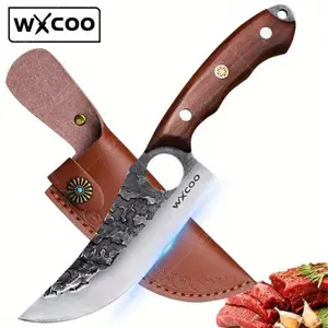 1 PC Forged Stainless Steel Butcher Cleaver Knife with Knife Sheath Barbecue Kitchen Chef Knife Professional Cutting Knife Fish Knife Household Cooking Knife