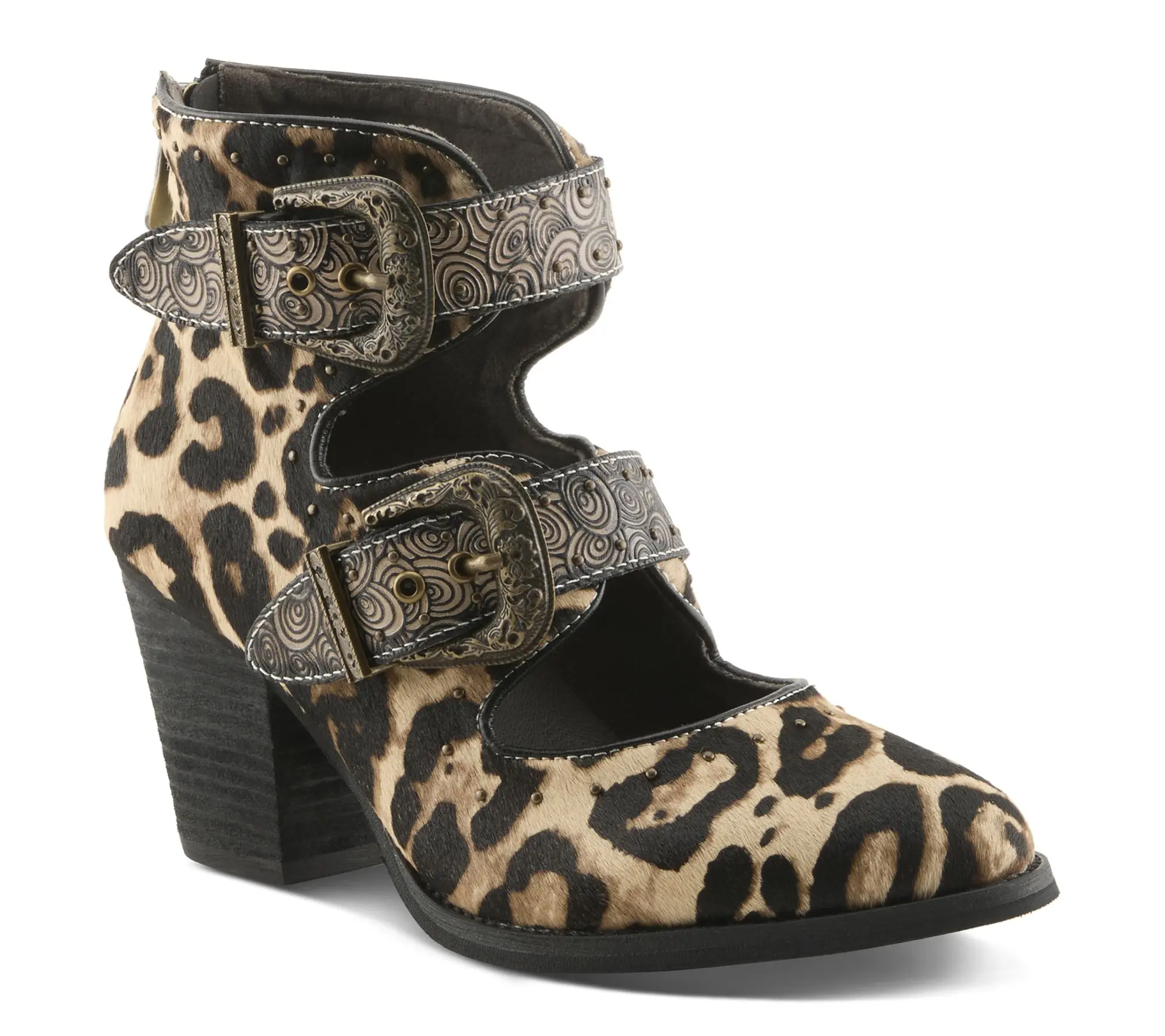 L'Artiste by Spring Step Ankle Boots - Notched-Leo