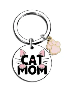 Cute Kitty Cat Paw Design Keychain, Stainless Steel Keychain for Women & Girls, Fashion Accessories for Daily Use, Trendy All-match & Exquisite Keychain for Birthday Gift, Kitten