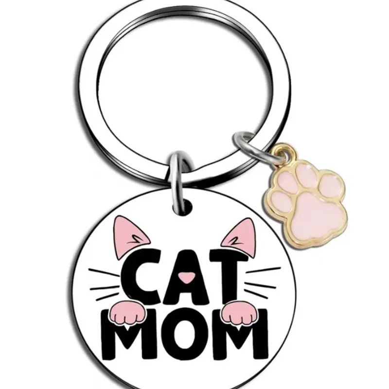 Cute Kitty Cat Paw Design Keychain, Stainless Steel Keychain for Women & Girls, Fashion Accessories for Daily Use, Trendy All-match & Exquisite Keychain for Birthday Gift, Kitten